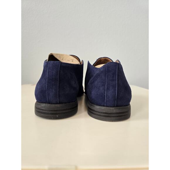 Franco Sarto Navy Suede Slip-On Flats Women's Size 7M Minimalist Chic Leather - Picture 4 of 7